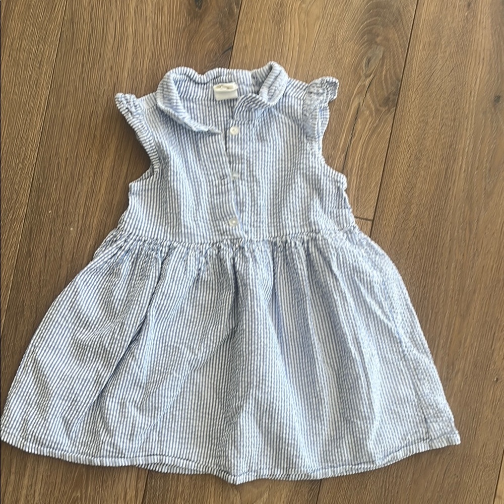 12-18 blue and white seersucker dress